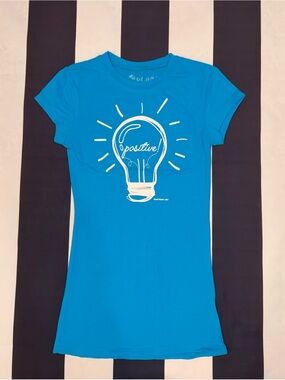Splash Bright Blue Short-Sleeve Tee with White Lightbulb Graphic